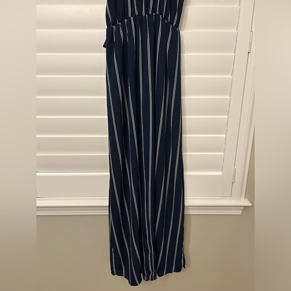 Scobe Navy Dress with White Stripes - Picture 8 of 9